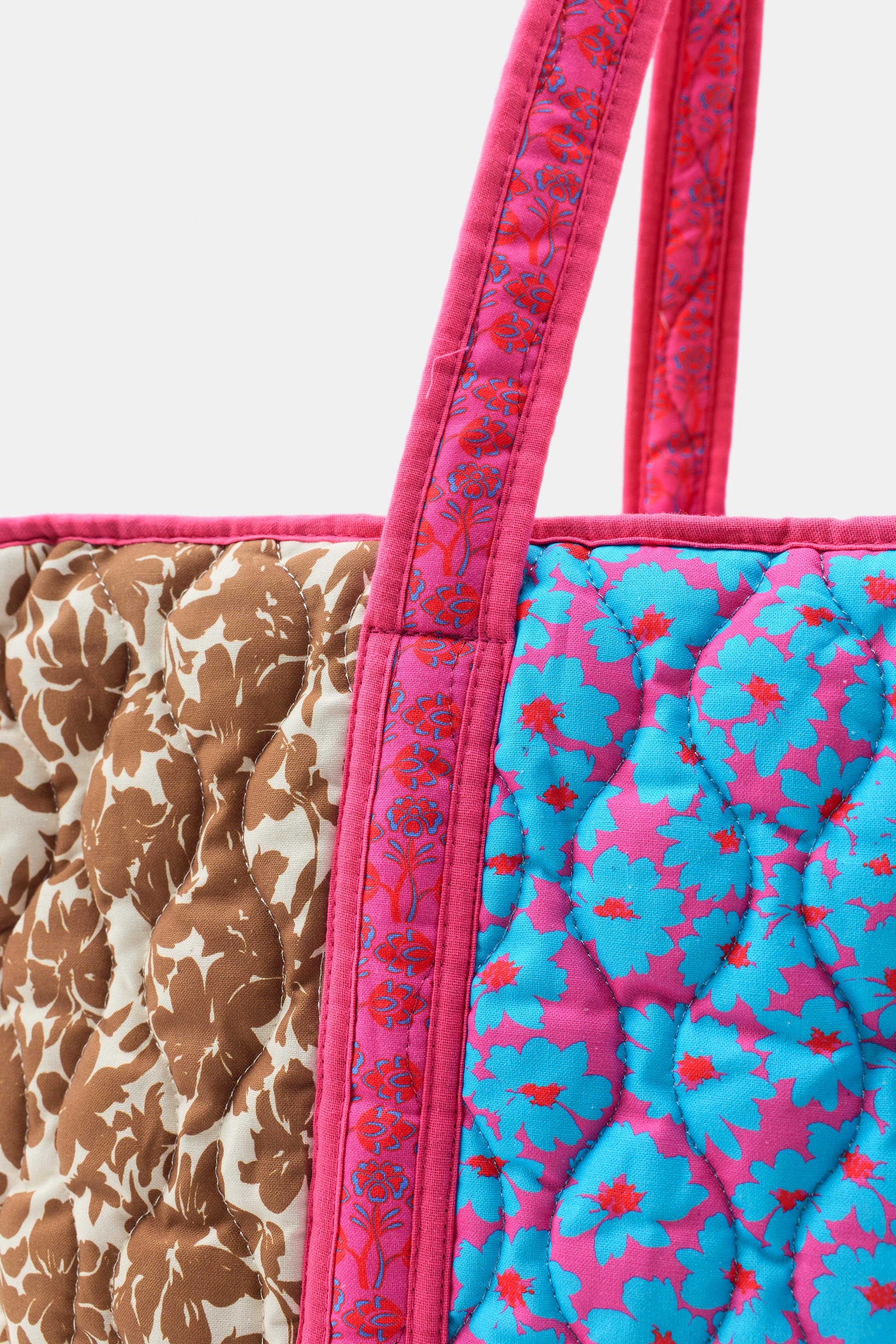 Zara Patchwork Desenli Kapitone Çanta görsel 6