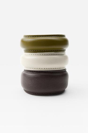PACK 3 BRAZALETES PIEL - Multicolor de Zara