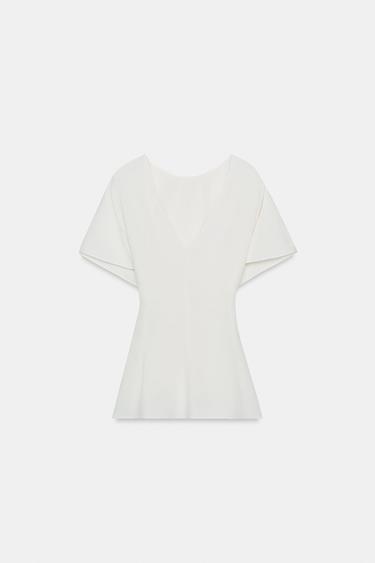 TOP À MANCHES COURTES ZW COLLECTION - Blanc cassé de Zara - Image 7
