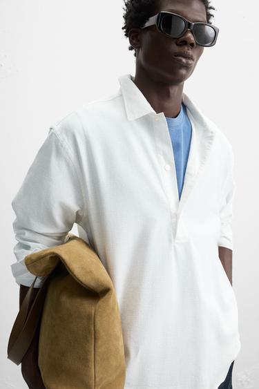 COTTON POLO SHIRT - White by Zara - Image 5