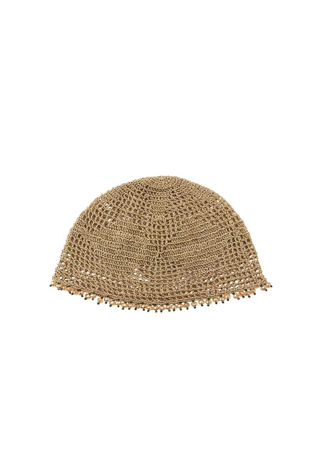METALLIC THREAD BEADED CAP - image 3