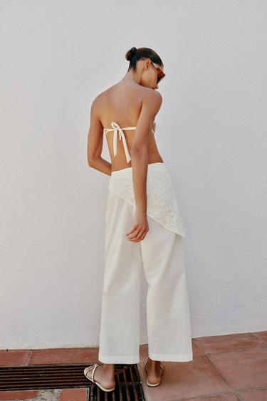 STRAIGHT-LEG PAREO TROUSERS - Ecru by Zara - Image 5