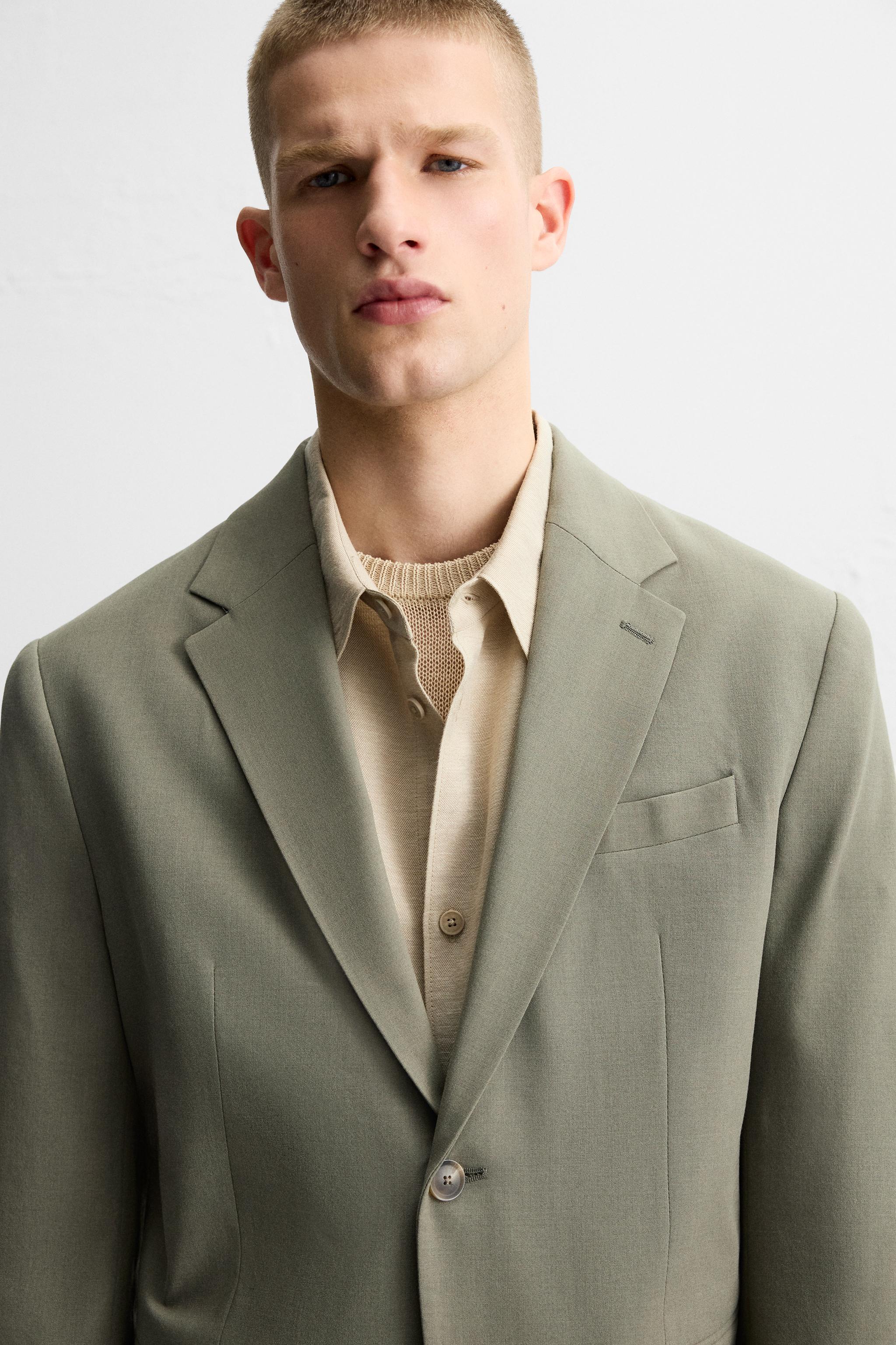 WOOL BLEND SUIT JACKET - Greenish | ZARA Canada