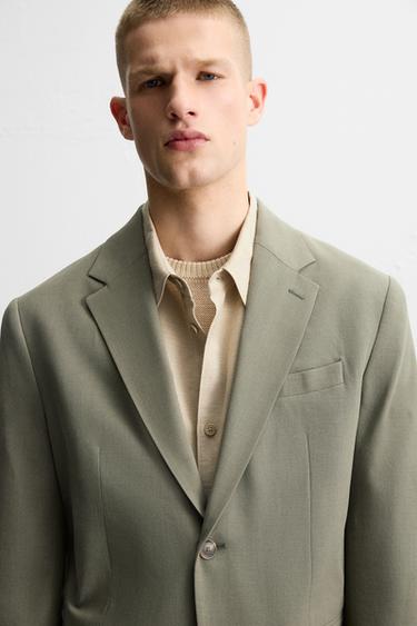 BLAZER DE COSTUME AVEC LAINE - Verdâtre de Zara - Image 4