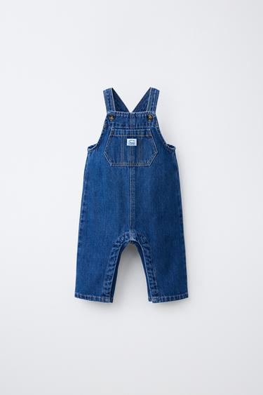 FULL-LENGTH DENIM DUNGAREES - Mid-blue by Zara - Image 0