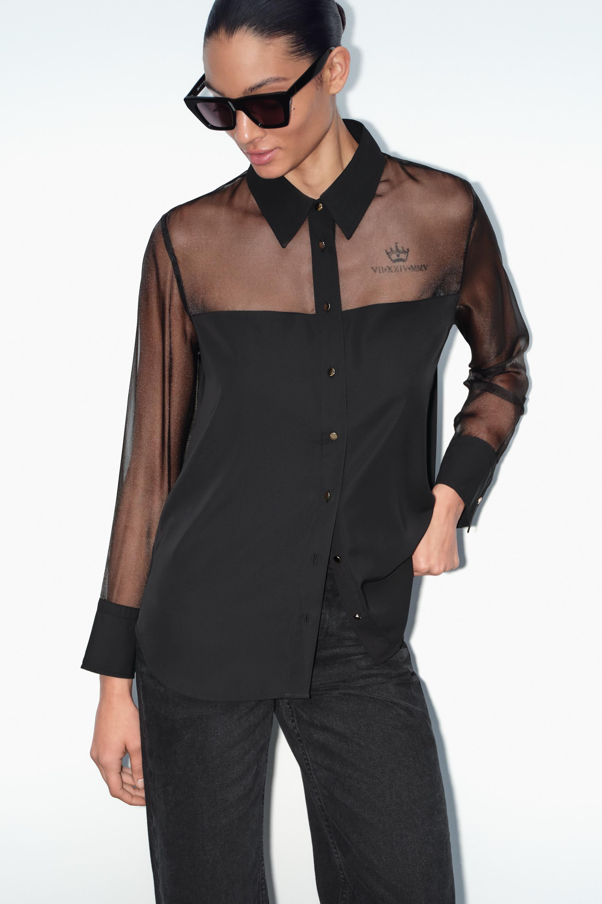 Camisa manga organza zara sale