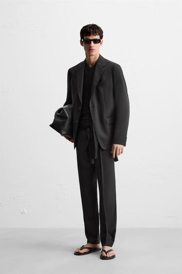100% WOOL SUIT BLAZER - Black by Zara