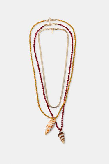 LOT DE 3 COLLIERS FANTAISIE COQUILLAGES - Multicolore de Zara