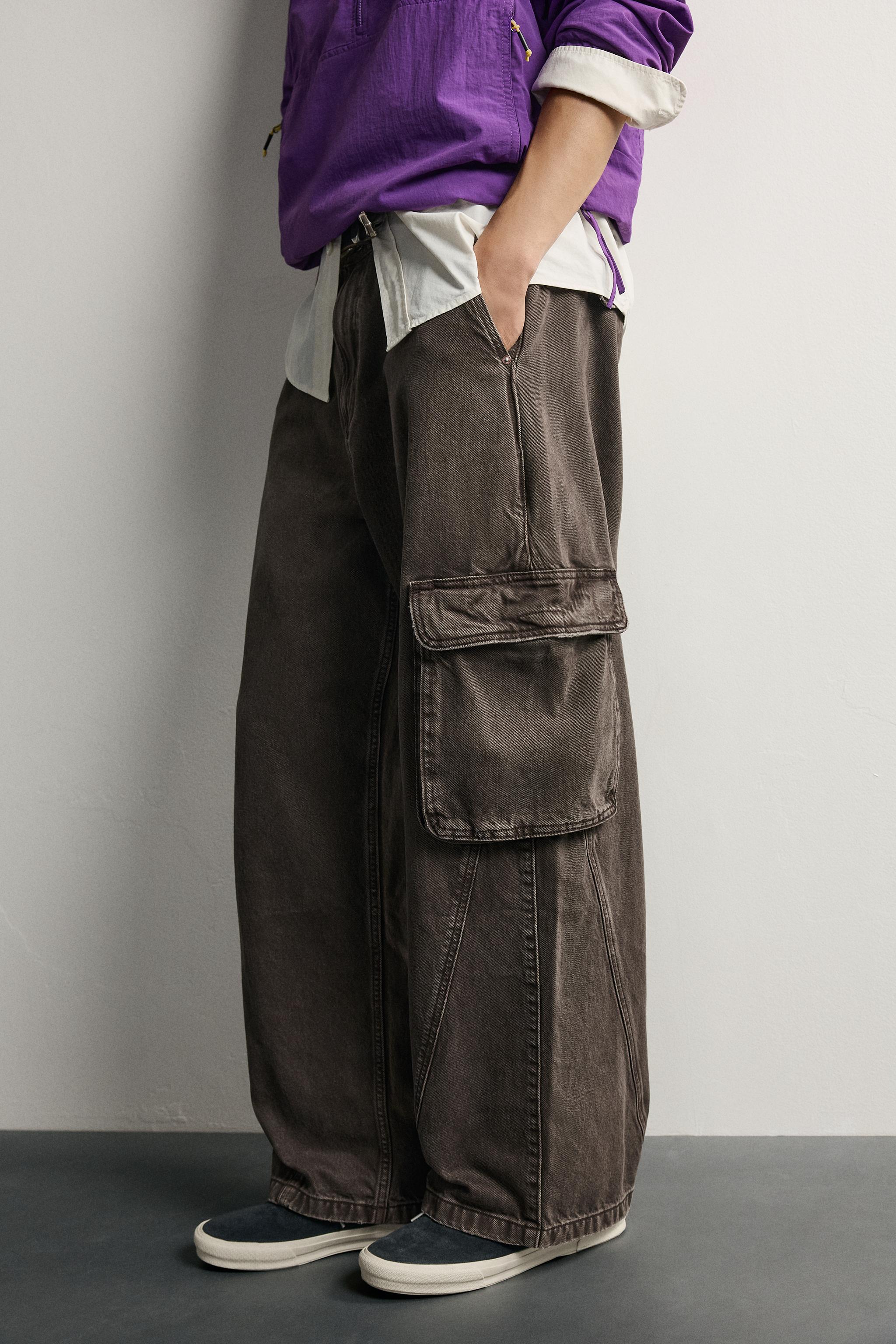 RELAXED FIT SEWN CARGO PANTS