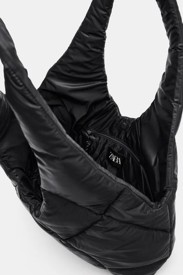 QUILTED EFFECT SHOPPER BAG - Black by Zara - Image 5