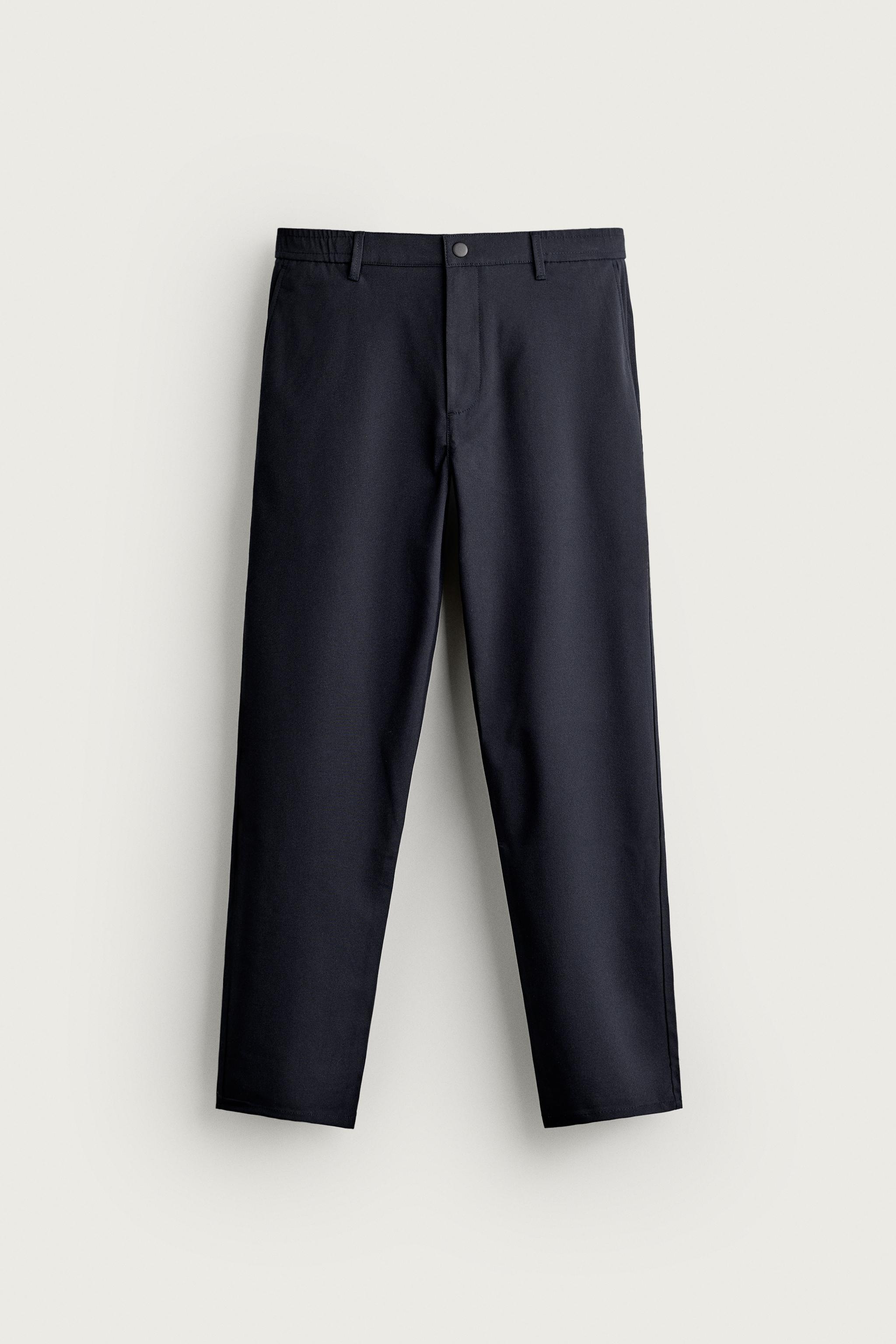 COMFORT SLIM FIT PANTS — Navy blue