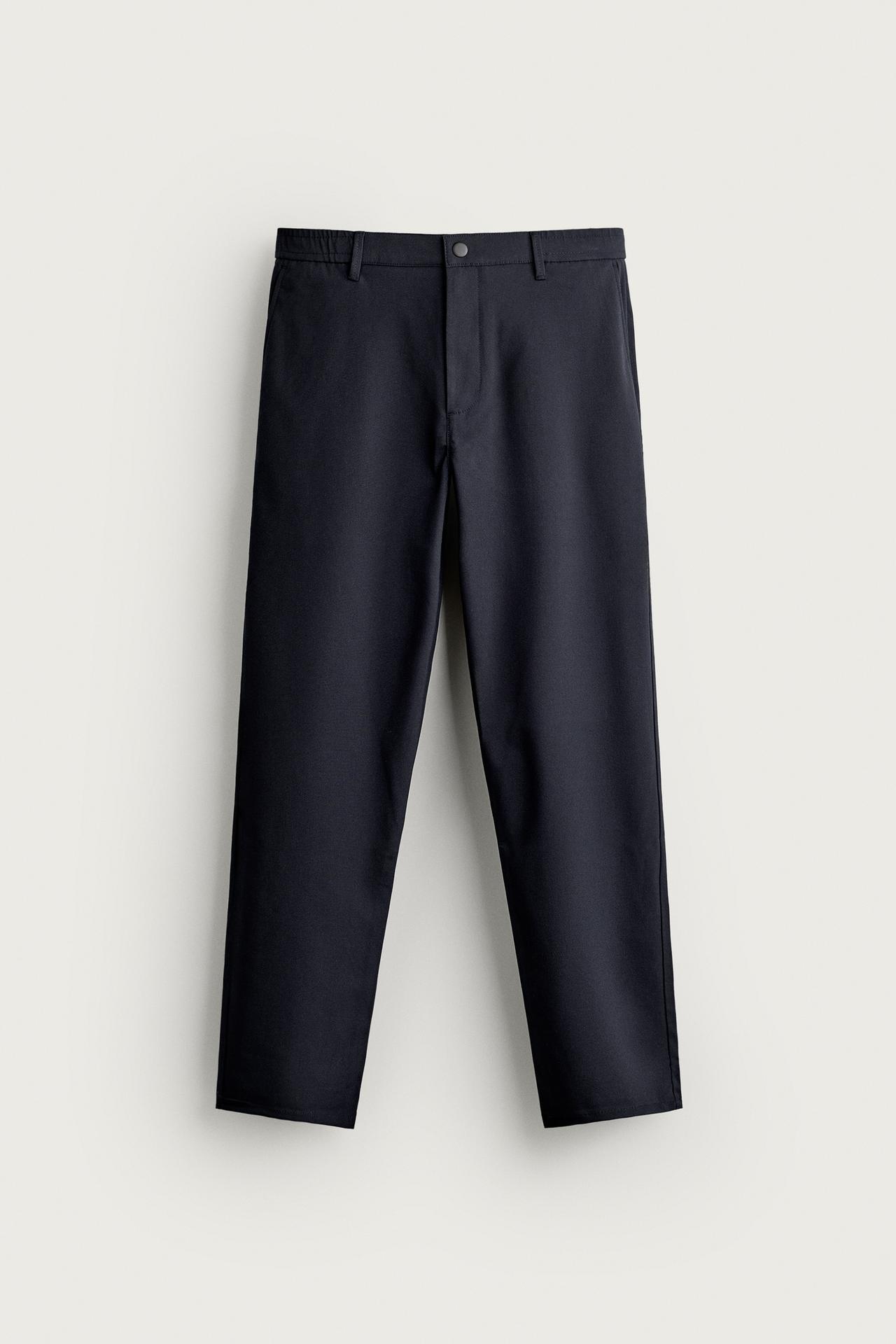 COMFORT SLIM FIT PANTS — Navy blue