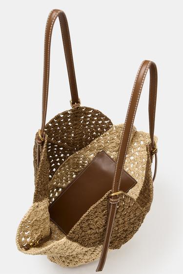 BRAIDED TOTE BAG - Light beige by Zara - Image 5