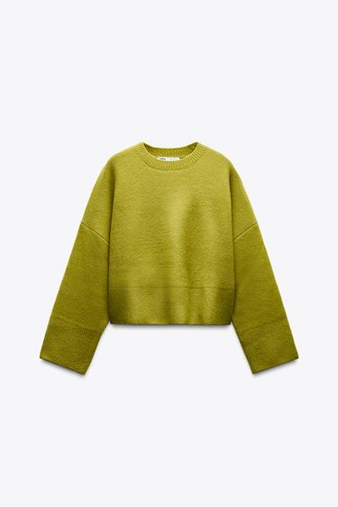 BASIC PLAIN KNIT SWEATER - Light green by Zara - Image 4