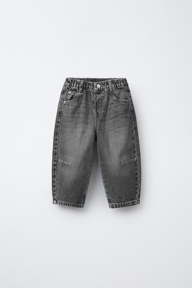 BAGGY JEANS MIT BUNDFALTEN - Grau von Zara