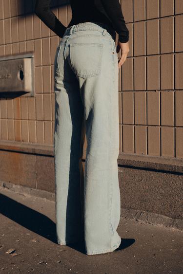 JEAN TRF WIDE LEG TAILLE BASSE - Bleu délavé de Zara - Image 3