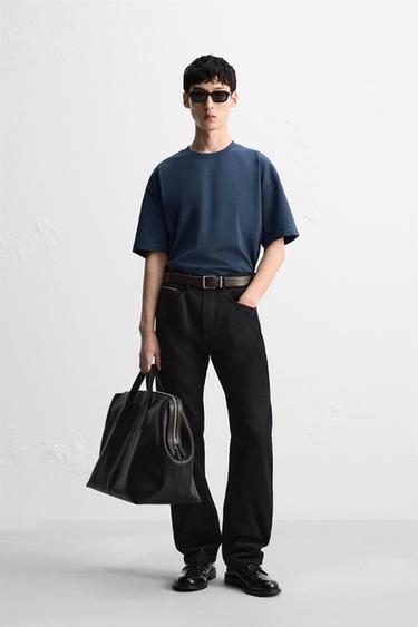 Zara 基本款重型T恤 - 藍色
