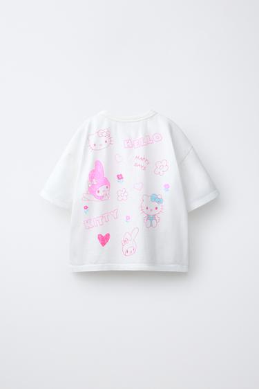 T-SHIRT BRODERIES HELLO KITTY © SANRIO - Blanc de Zara - Image 1