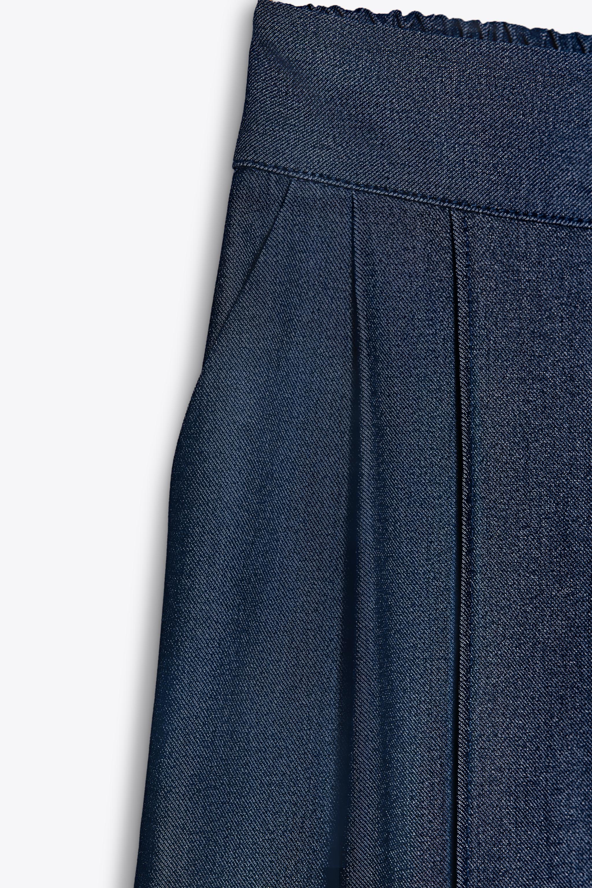 【ZARA】ダーツ入りワイドパンツ ブルー | 7941/995/400 ダーツ入りワイドパンツ - ブルー | ZARA Japan / 日本