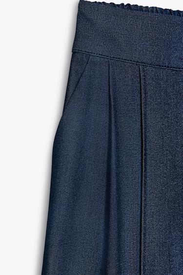 WEITE BUNDFALTENHOSE - Blau von Zara