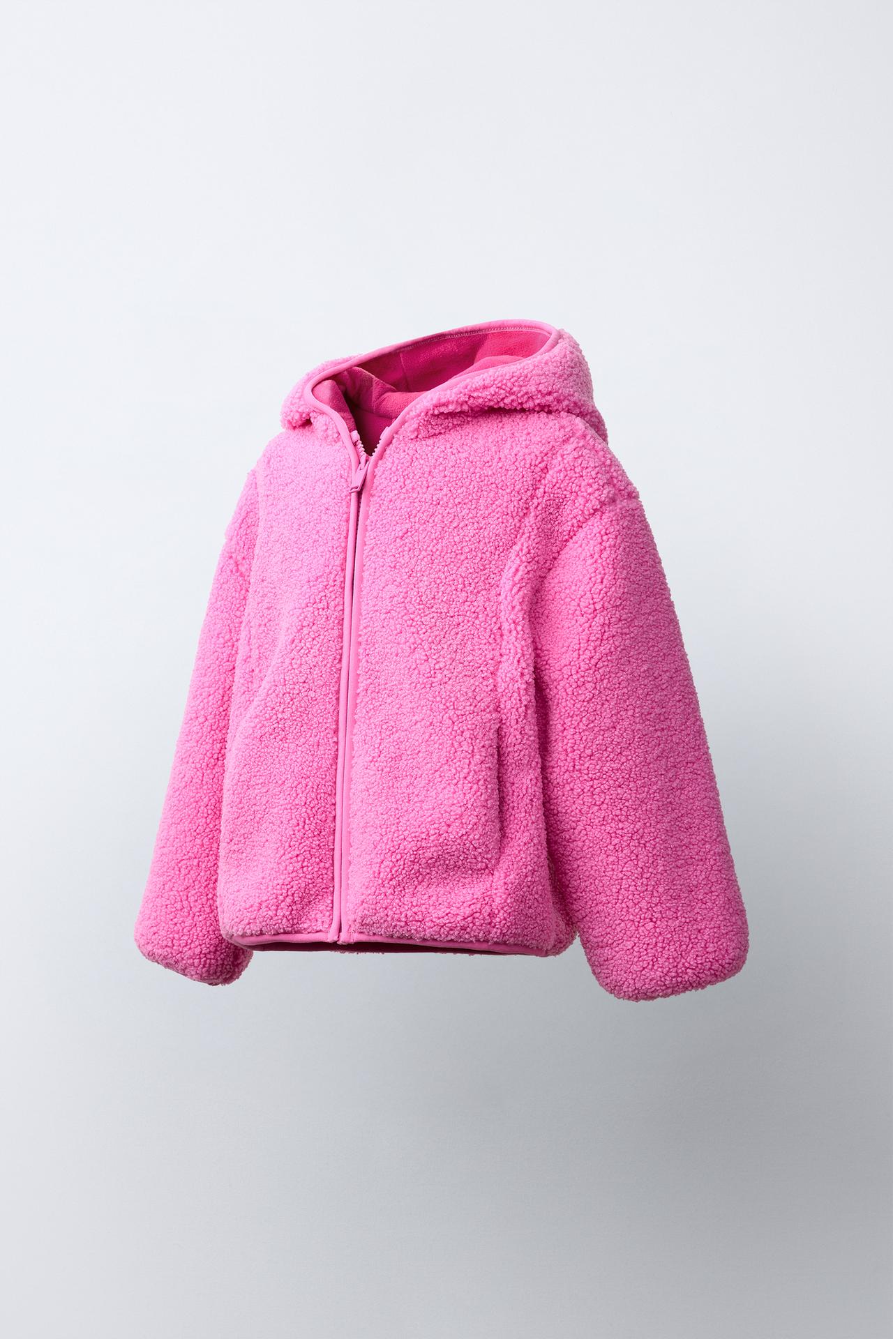HOODED FLEECE JACKET — Fuchsia