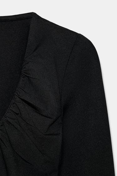 DRAPED POLYAMIDE TOP - Black by Zara - Image 8