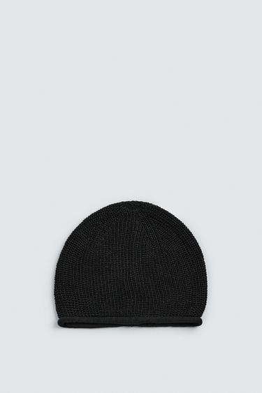 GORRO PUNTO 100% LINO - Marino de Zara - Imagen 0