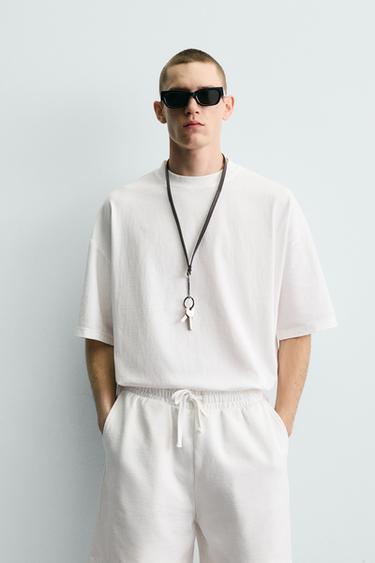 CAMISETA BÁSICA LAVADA - Blanco de Zara - Imagen 0