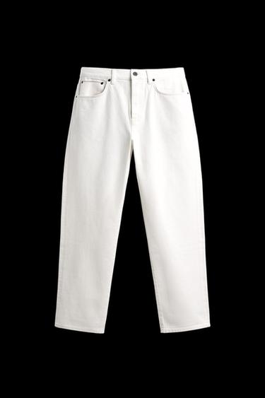 Zara STRAIGHT ANKLE FIT SELVEDGE JEANS - Ecru - Image 0