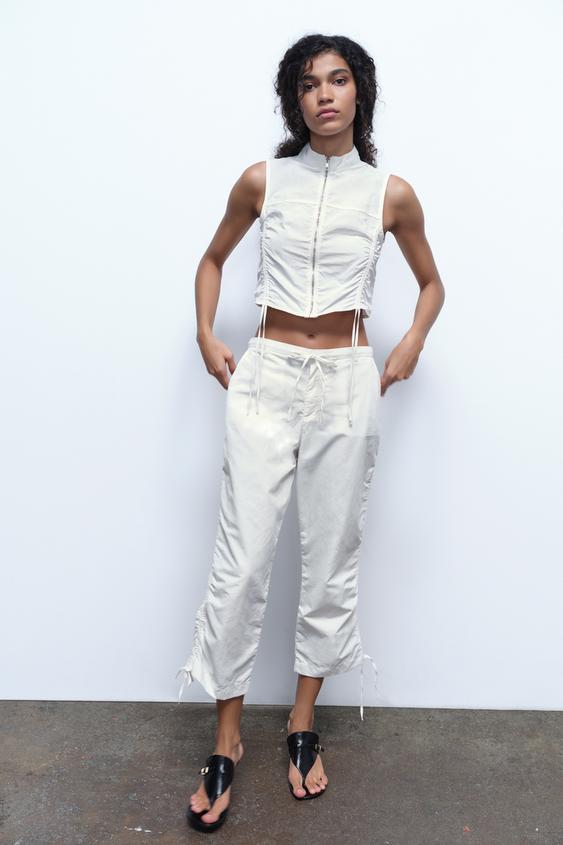 PANTALON PLIS BAS - Blanc de Zara - Image 0