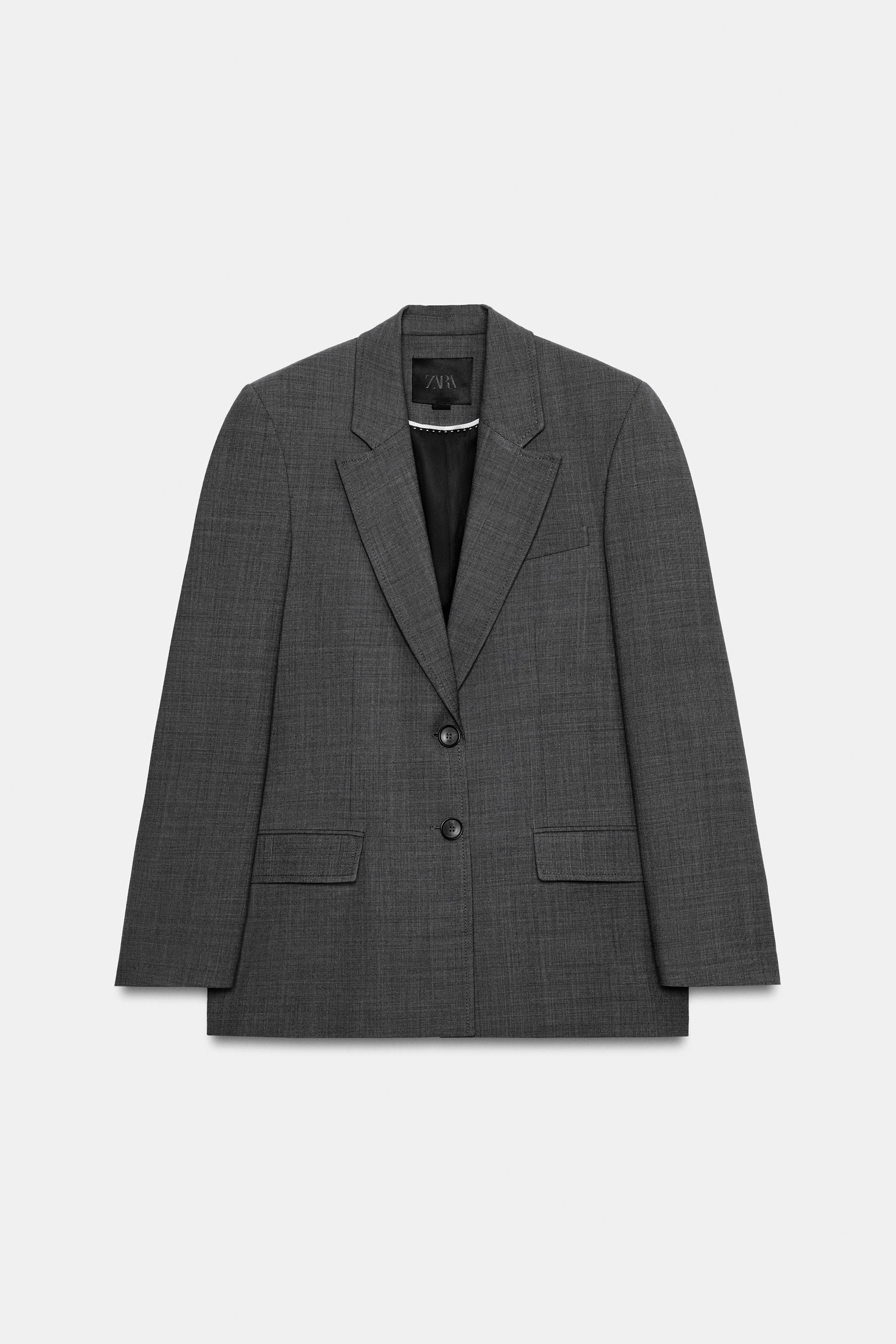 Zara STRAIGHT WOOL-BLEND BLAZER ZW COLLECTION — фото 3
