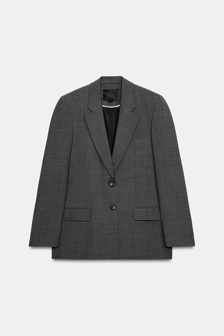 Blazer recto de mezcla de lana de la colección ZW 6