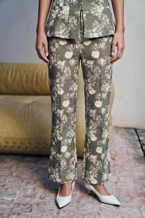 JACQUARDBUKSER MED SVAI - Grå/Taupe fra Zara - Billede 0