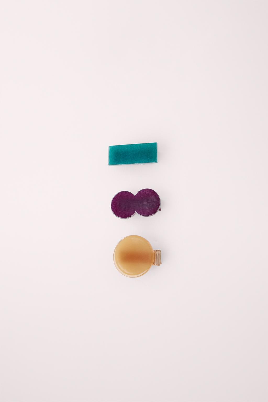 PACK OF 3 SHAPED HAIR CLIPS CREATED BY CARAMEL LONDON X Zara