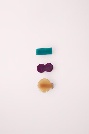 PACK OF 3 SHAPED HAIR CLIPS CREATED BY CARAMEL LONDON X Zara - Mustard by Zara