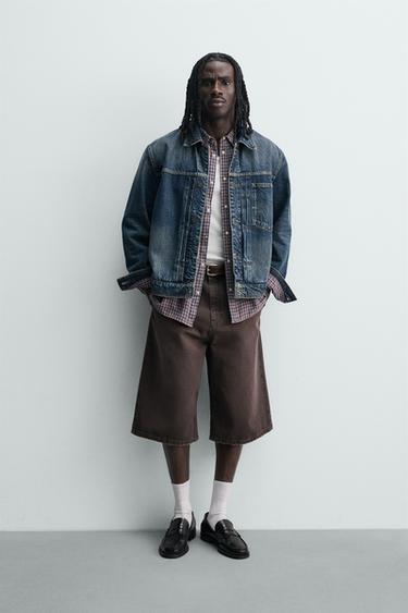 RELAXED FIT DENIM BERMUDA SHORTS - Brown by Zara - Image 0