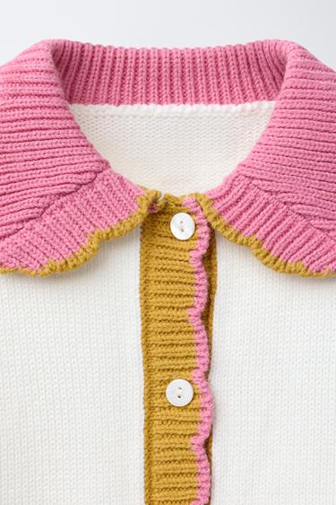 CONTRAST CARDIGAN - Ecru by Zara - Image 2