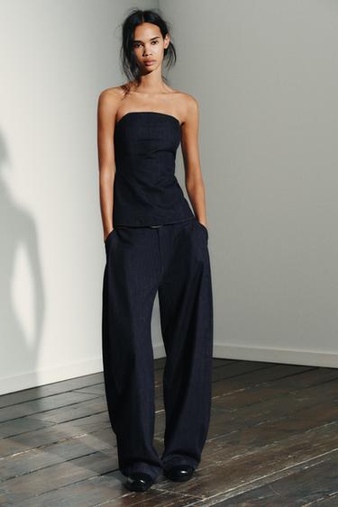 BALLOON TROUSERS WITH DARTS - Dark indigo by Zara