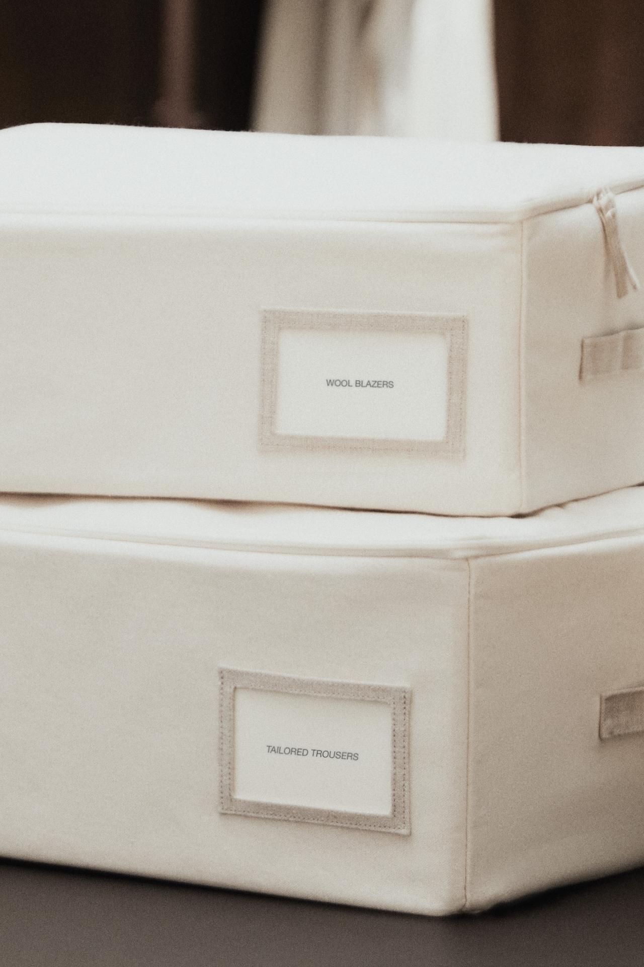 LARGE WARDROBE ORGANIZER BOX — Ecru