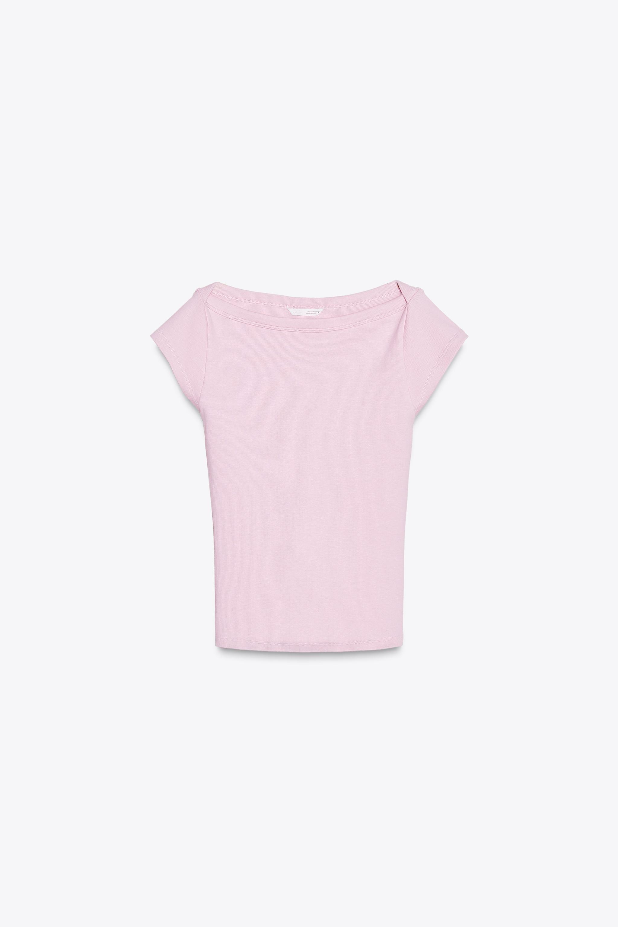 ボートネックトップス - ピンク | ZARA Japan / 日本