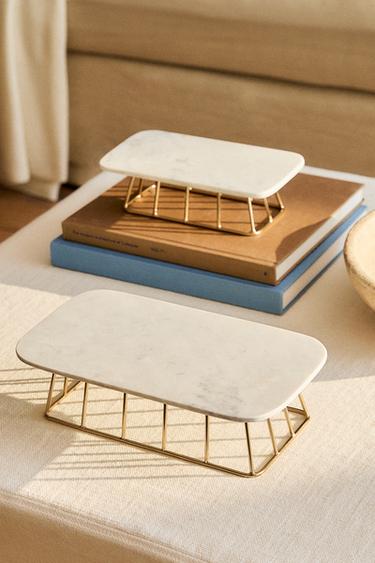 PLATEAU DÉCORATIF MARBRE - Doré de Zara - Image 3