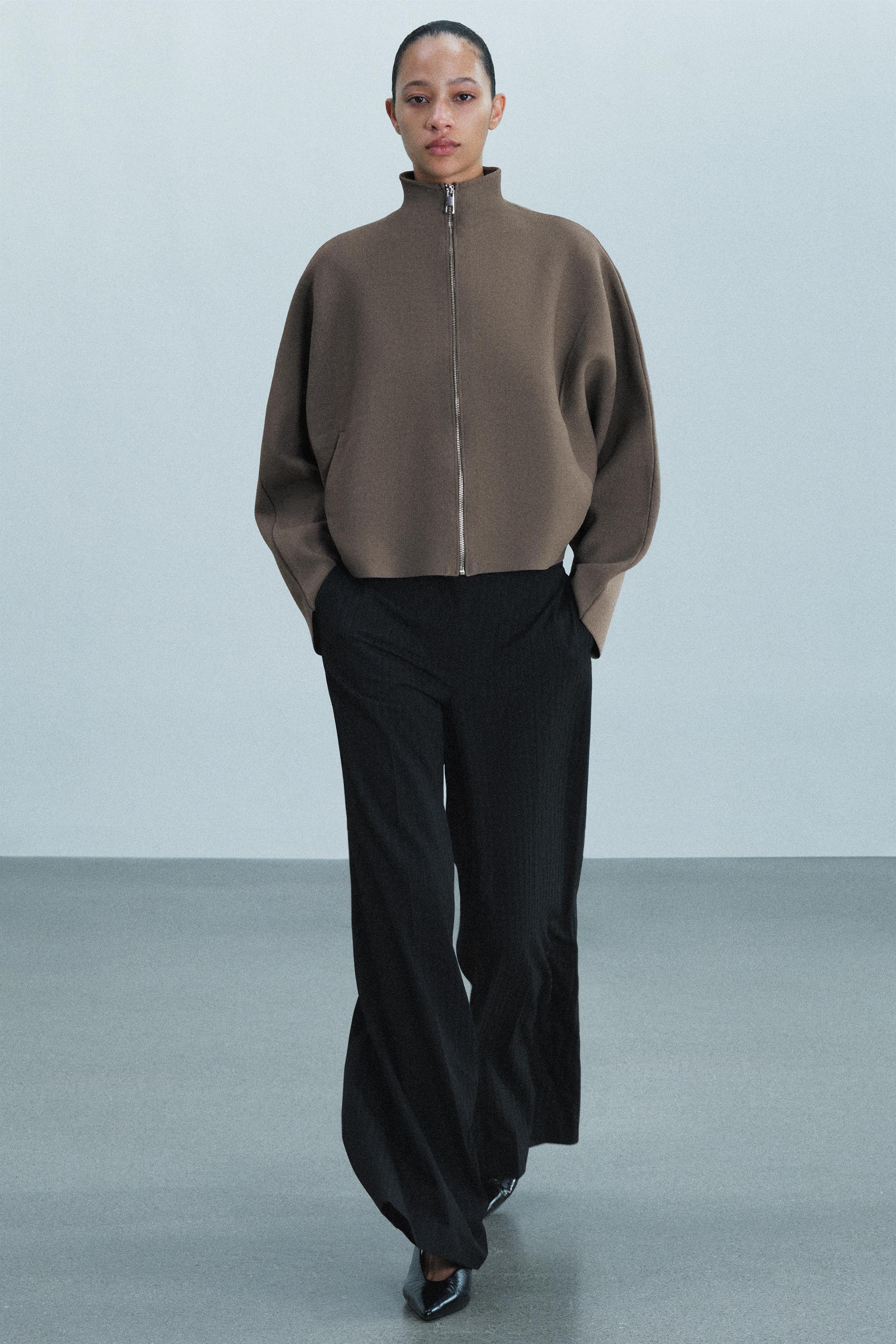 Zara GATHERED KNIT JACKET görsel 5