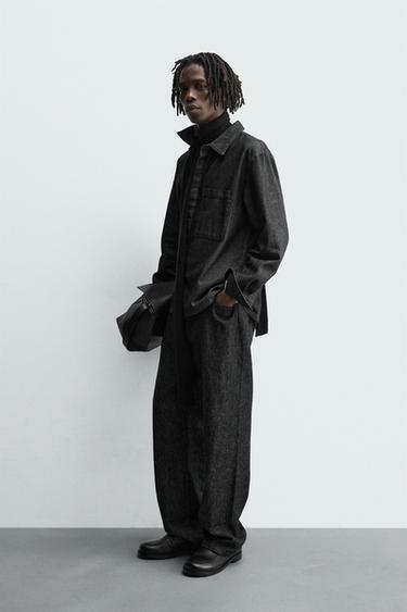 CHEMISE EN DENIM LAVÉ - Noir de Zara - Image 3