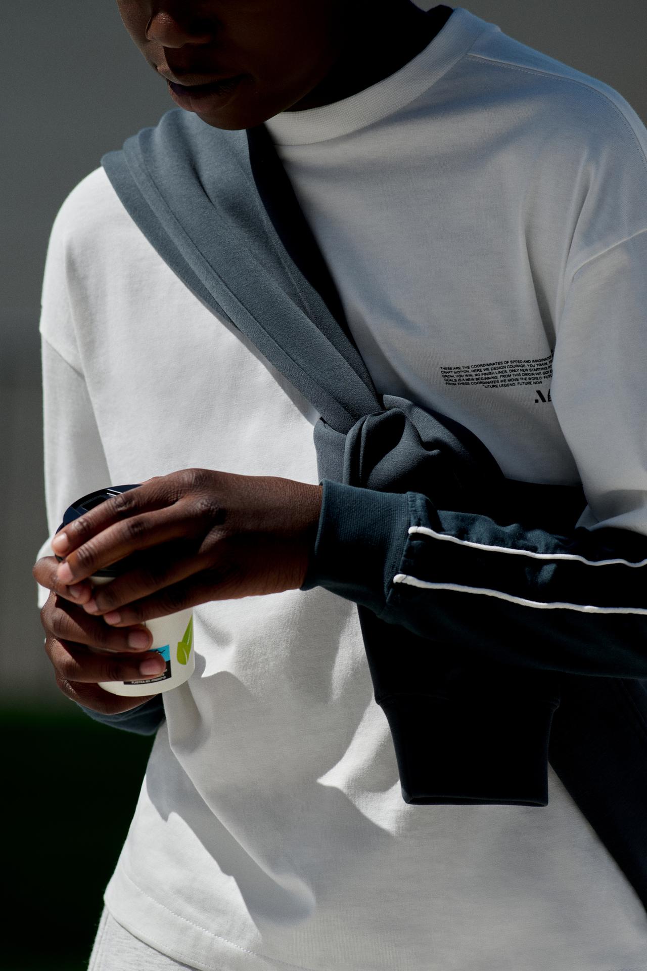 SPORTY LAYERED-SLEEVE T-SHIRT — White