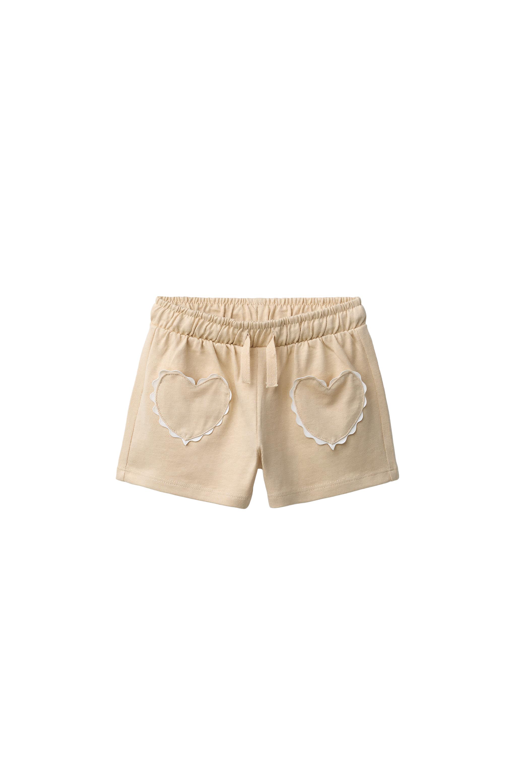 HEART BERMUDA SHORTS WITH RICKRACK TRIM - Mauve | ZARA Iraq