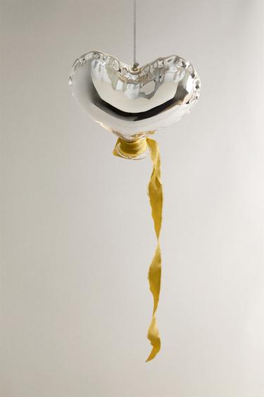 HEART BALLOON CHRISTMAS TREE DECORATION - Silver by Zara - Image 1