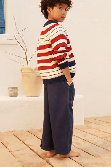GILET EN MAILLE À RAYURES ÉDITION LIMITÉE - Bleu / Blanc de Zara - Image 2