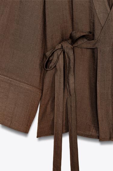 WRAP KIMONO - Chocolate brown by Zara - Image 2