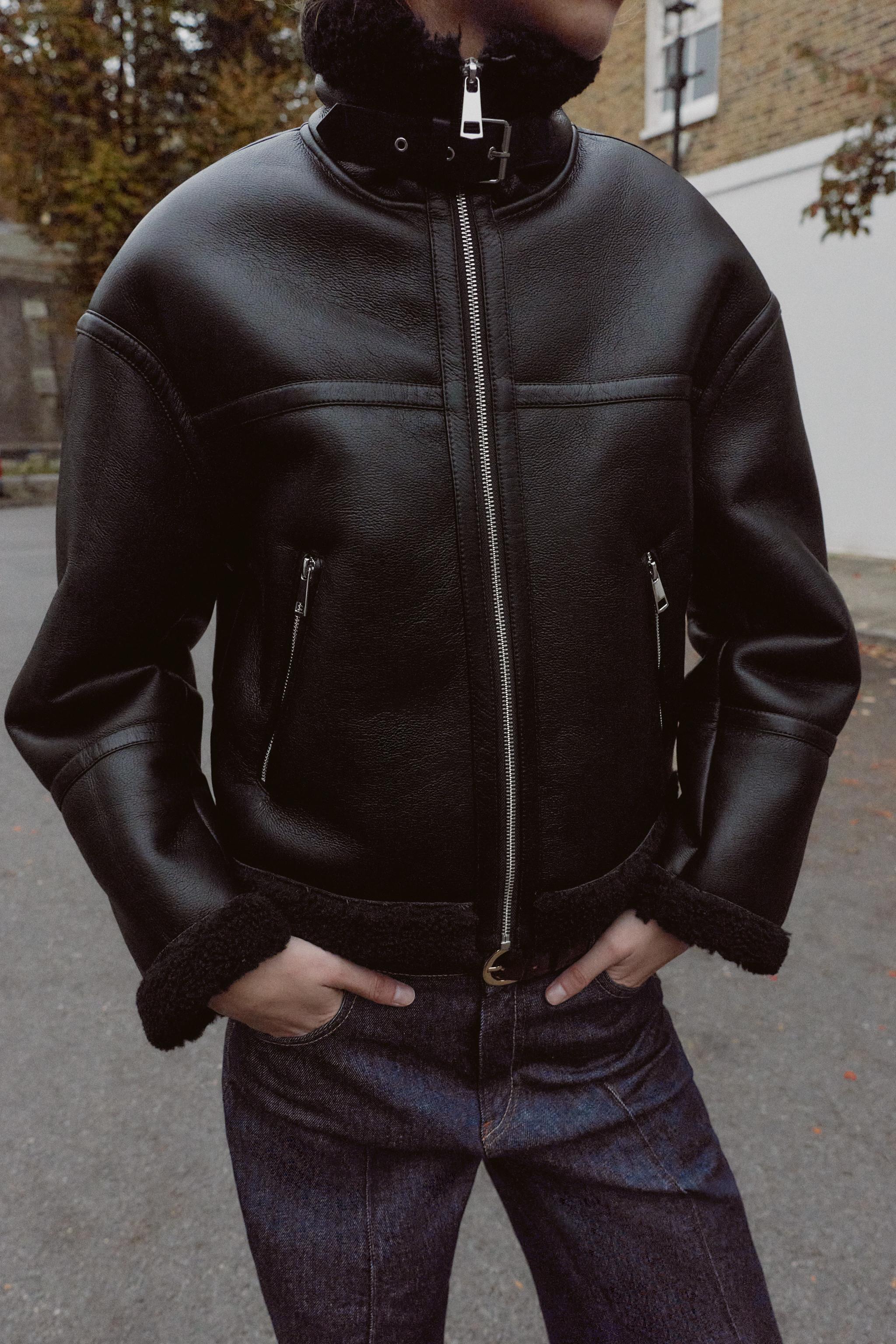 BLOUSON DOUBLE FACE EFFET MOUTON