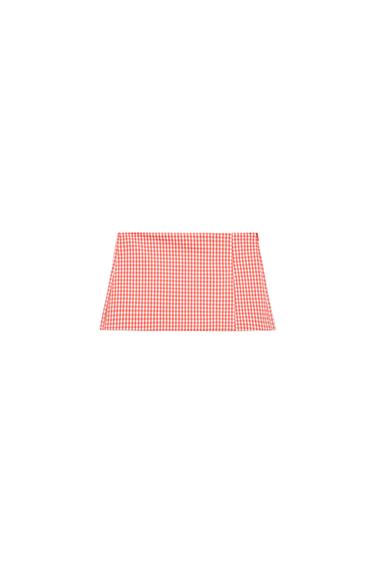 GONNA PANTALONE CON SPACCO A QUADRETTI - Arancione di Zara